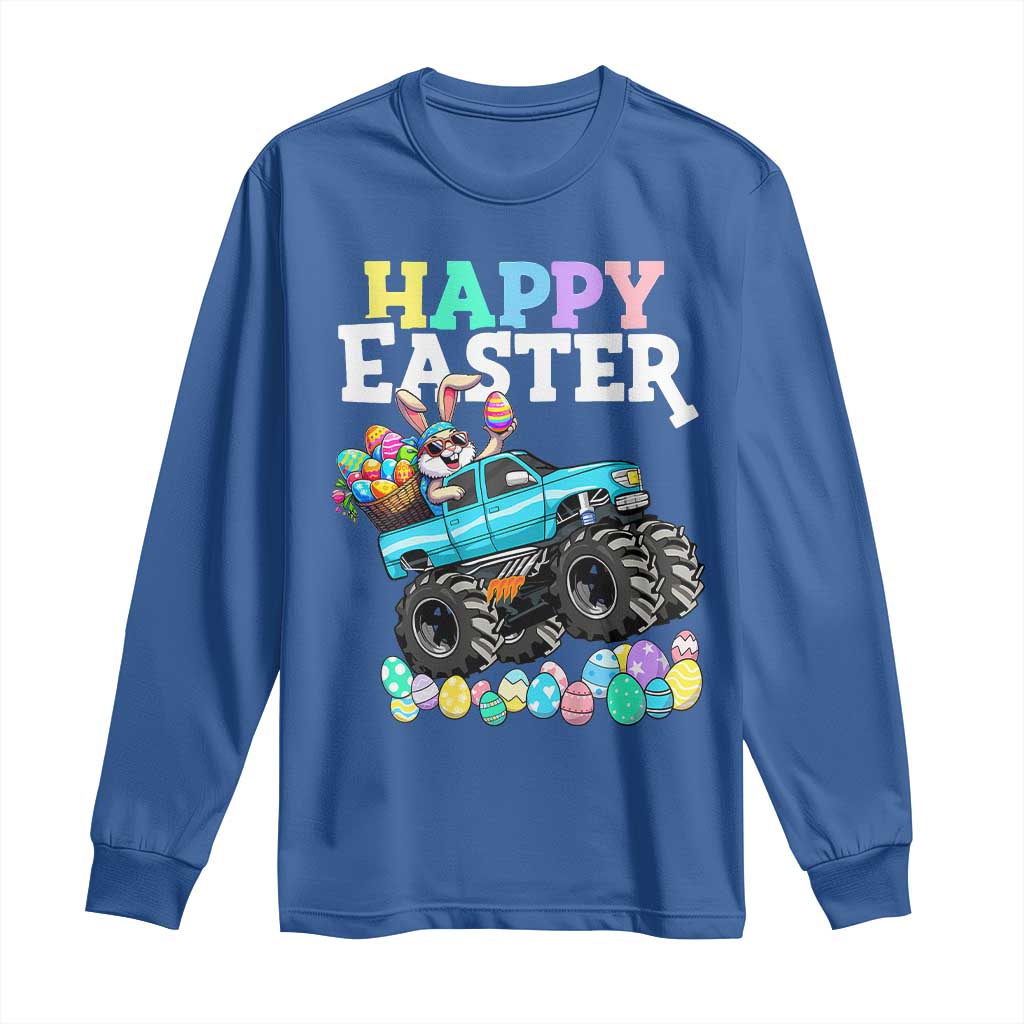 Boys Happy Easter Bunny Monster Truck Long Sleeve Shirt Eggs Cool Rabbit Car Lovers Toddler - Wonder Print Shop