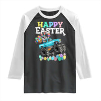 Boys Happy Easter Bunny Monster Truck Raglan Shirt Eggs Cool Rabbit Car Lovers Toddler - Wonder Print Shop