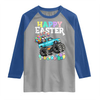 Boys Happy Easter Bunny Monster Truck Raglan Shirt Eggs Cool Rabbit Car Lovers Toddler - Wonder Print Shop