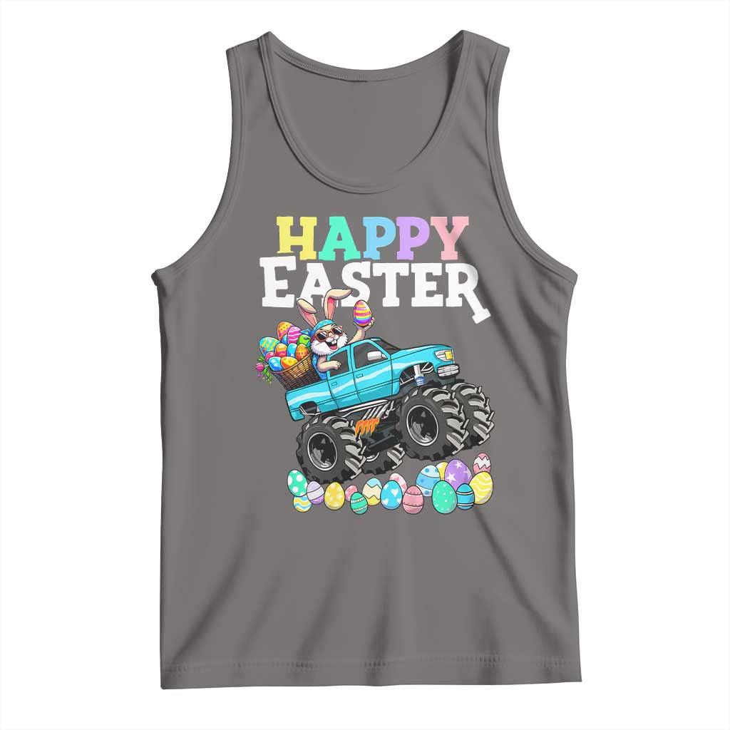 Boys Happy Easter Bunny Monster Truck Tank Top Eggs Cool Rabbit Car Lovers Toddler - Wonder Print Shop