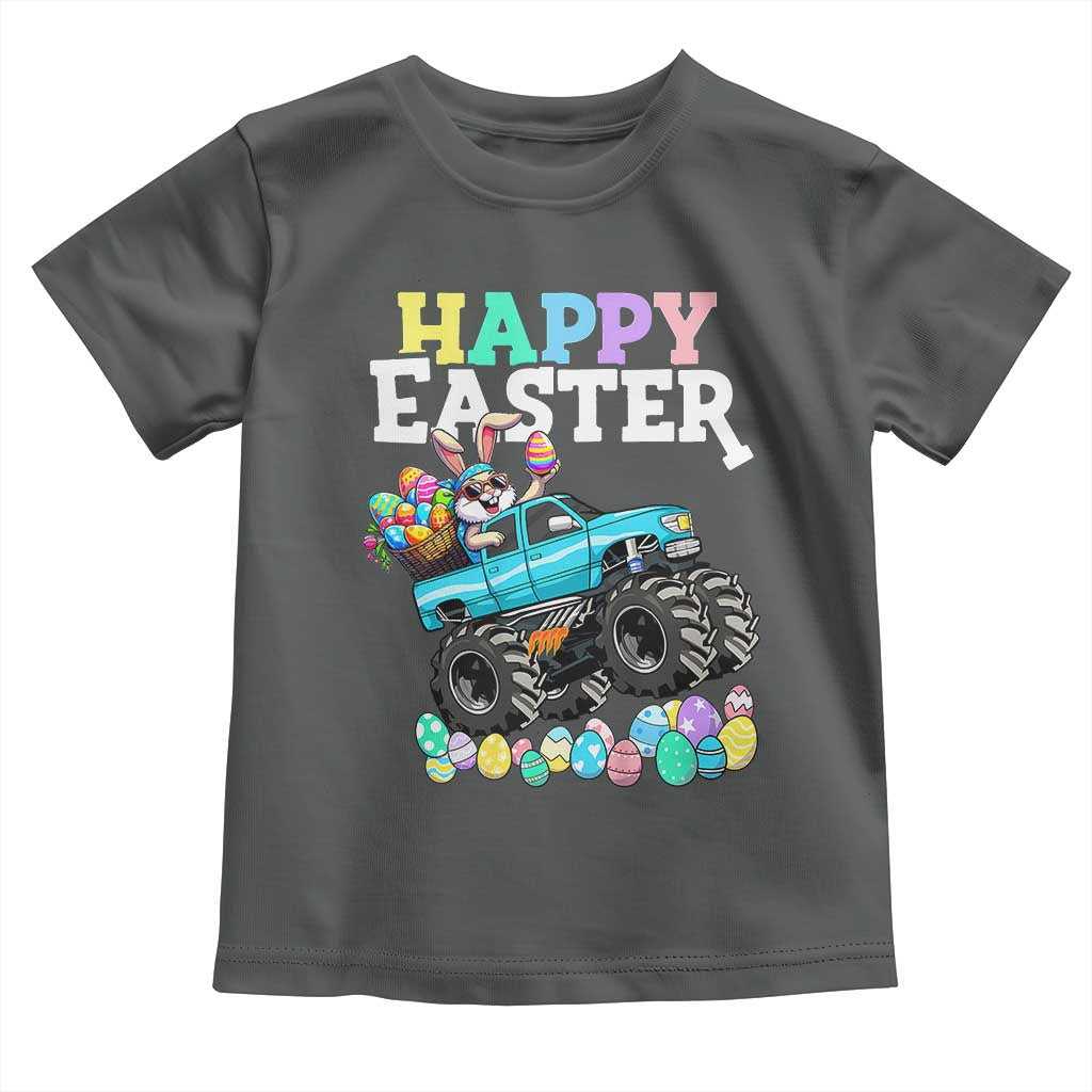 Boys Happy Easter Bunny Monster Truck Toddler T Shirt Eggs Cool Rabbit Car Lovers Toddler - Wonder Print Shop