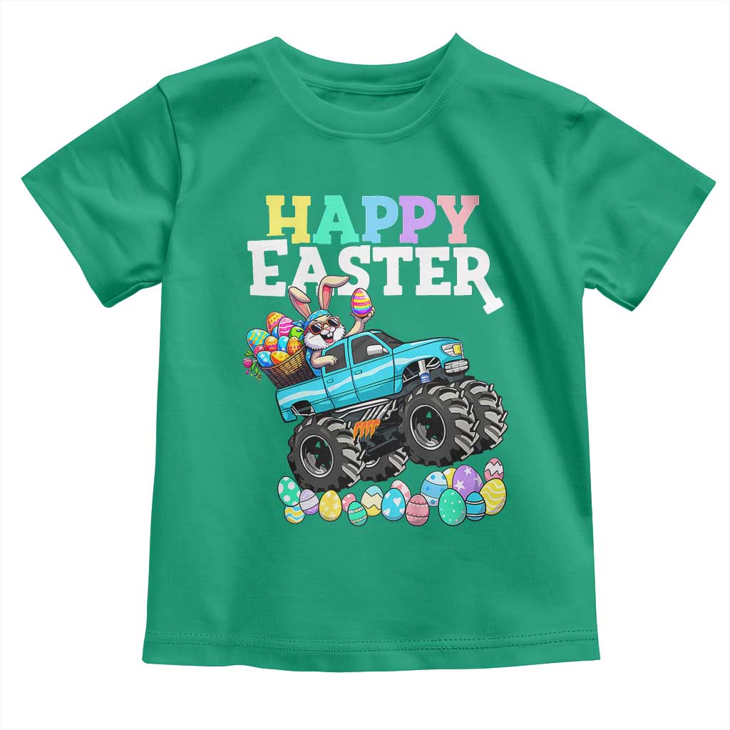 Boys Happy Easter Bunny Monster Truck Toddler T Shirt Eggs Cool Rabbit Car Lovers Toddler - Wonder Print Shop