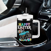Boys Happy Easter Bunny Monster Truck Tumbler With Handle Eggs Cool Rabbit Car Lovers Toddler - Wonder Print Shop