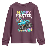 Boys Happy Easter Bunny Monster Truck Youth Sweatshirt Eggs Cool Rabbit Car Lovers Toddler - Wonder Print Shop