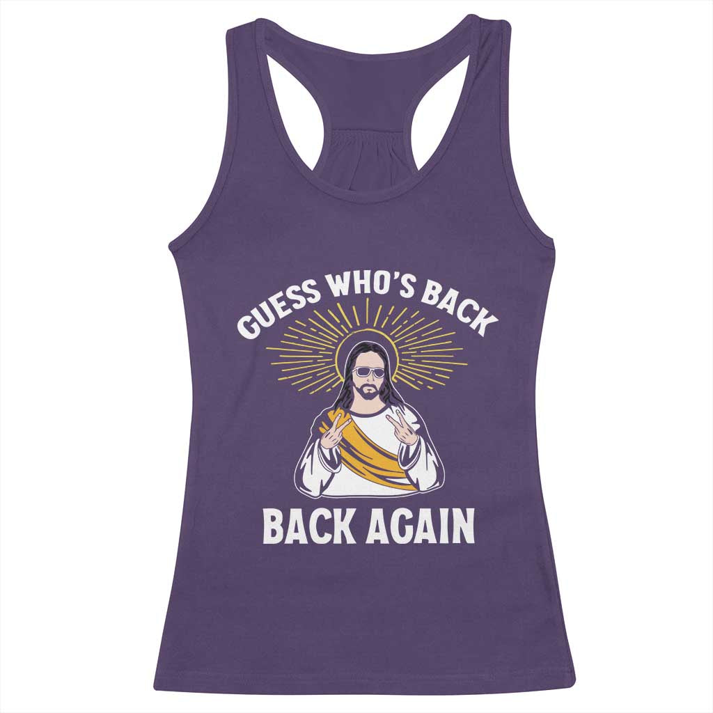 Guess Whos Back Racerback Tank Top Funny Easter Jesus