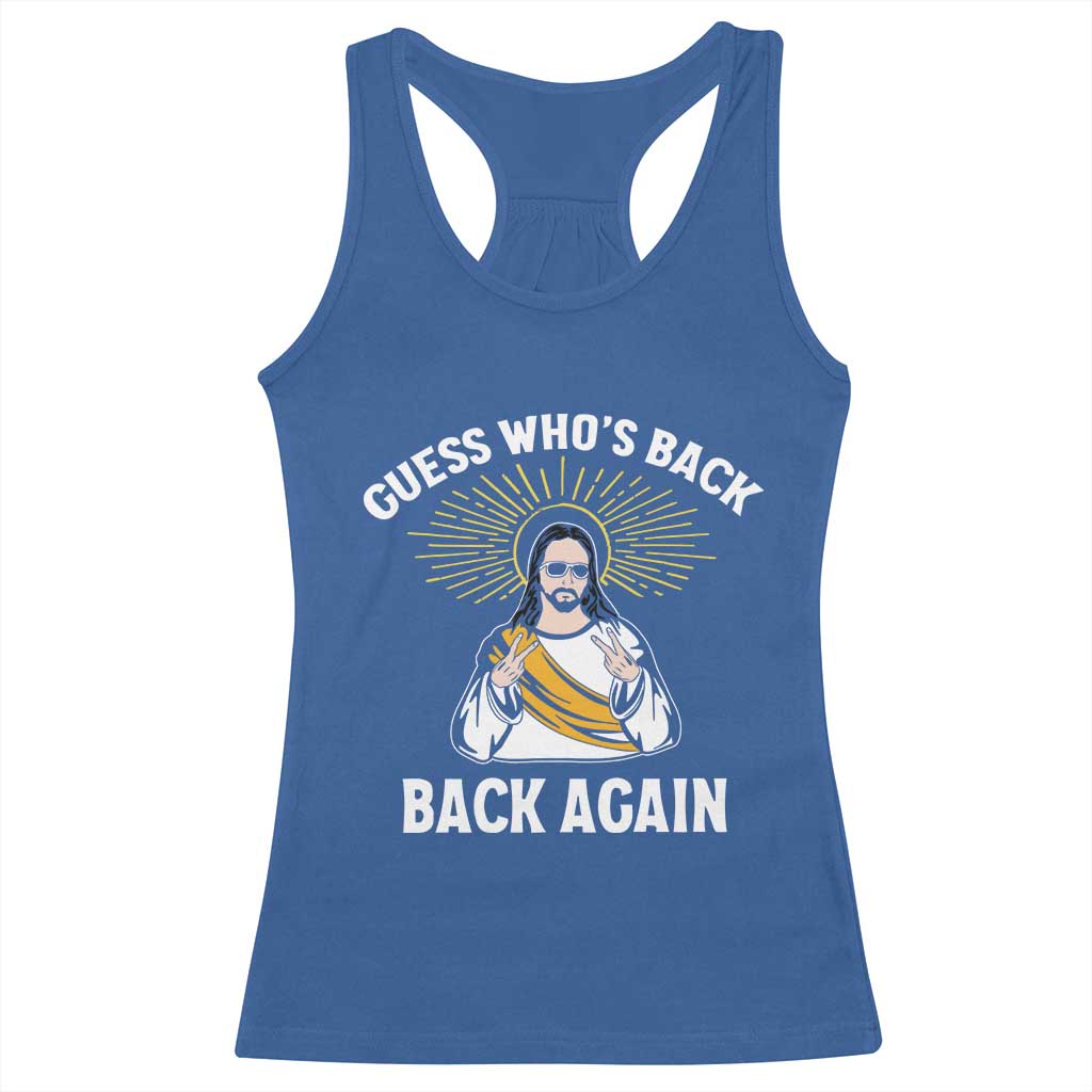 Guess Whos Back Racerback Tank Top Funny Easter Jesus