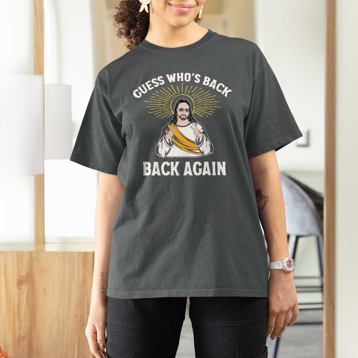 Guess Whos Back T Shirt For Women Funny Easter Jesus