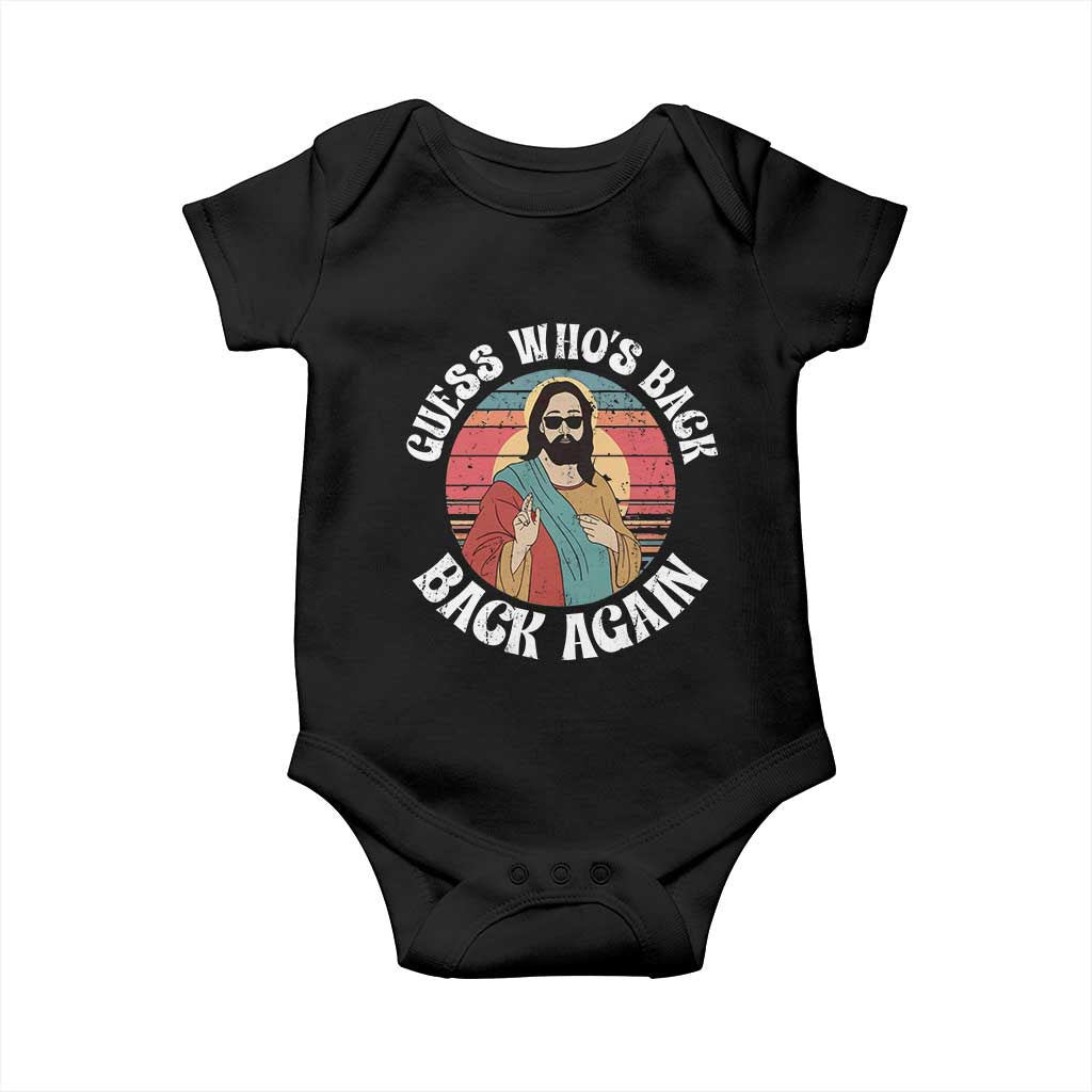 Funny Easter Jesus Baby Onesie Retro Vintage Guess Whos Back Again - Wonder Print Shop