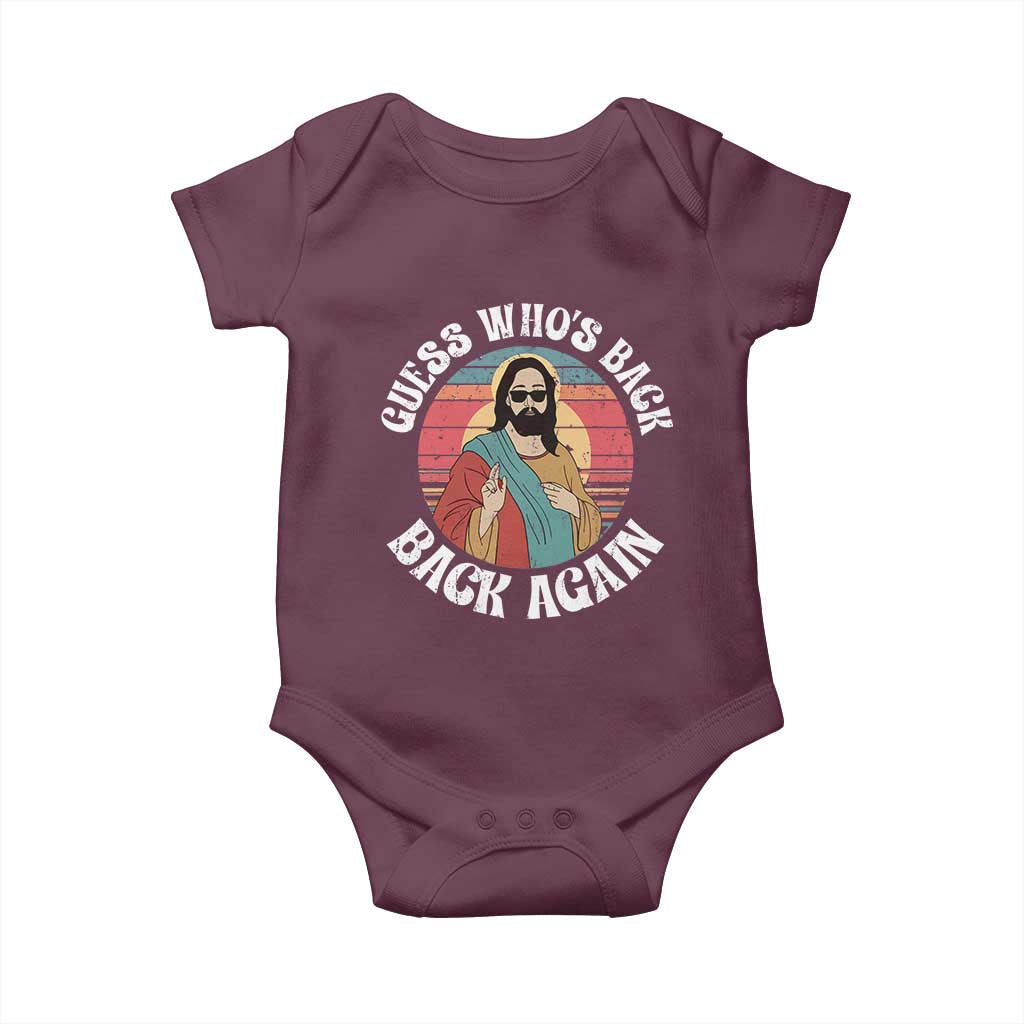 Funny Easter Jesus Baby Onesie Retro Vintage Guess Whos Back Again - Wonder Print Shop