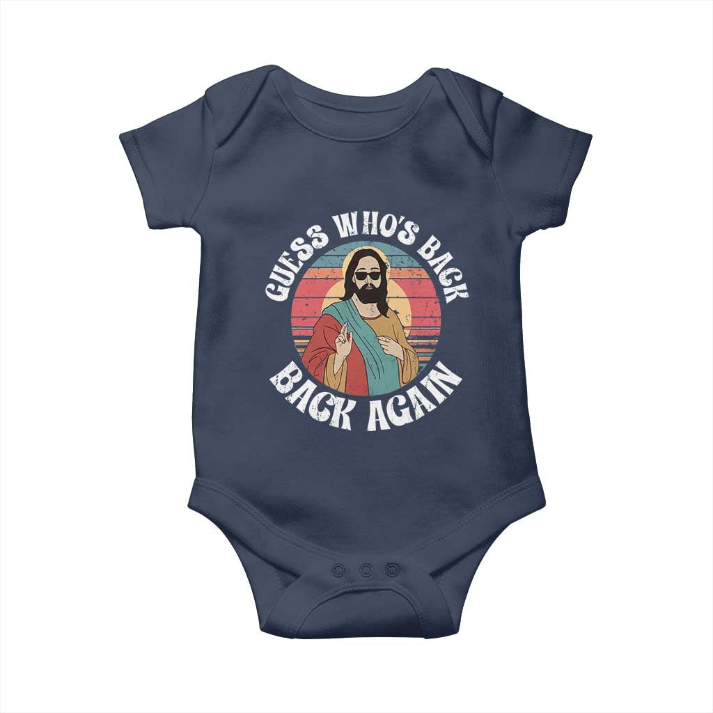 Funny Easter Jesus Baby Onesie Retro Vintage Guess Whos Back Again - Wonder Print Shop