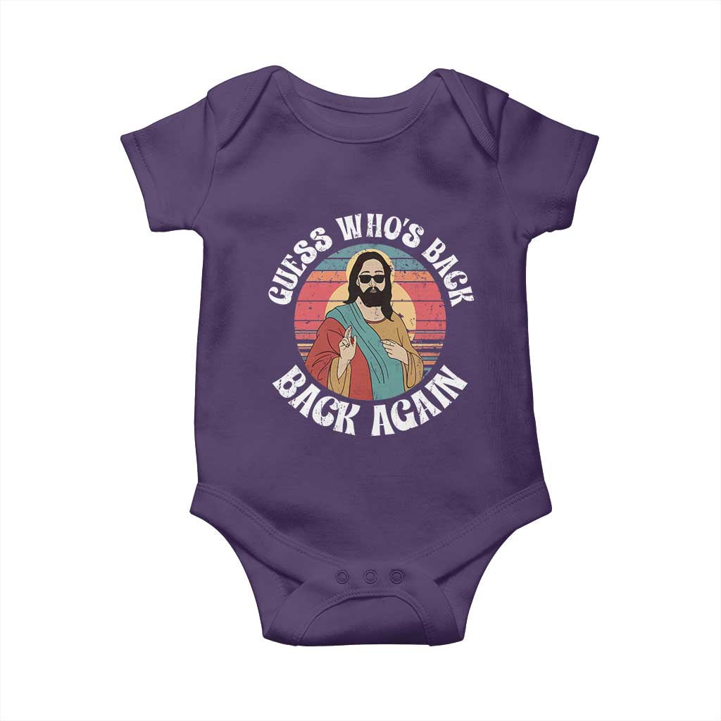 Funny Easter Jesus Baby Onesie Retro Vintage Guess Whos Back Again - Wonder Print Shop