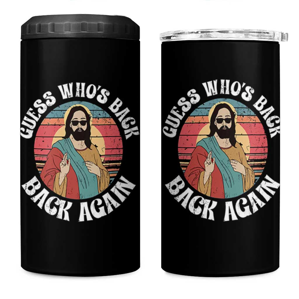 Funny Easter Jesus 4 in 1 Can Cooler Tumbler Retro Vintage Guess Whos Back Again - Wonder Print Shop