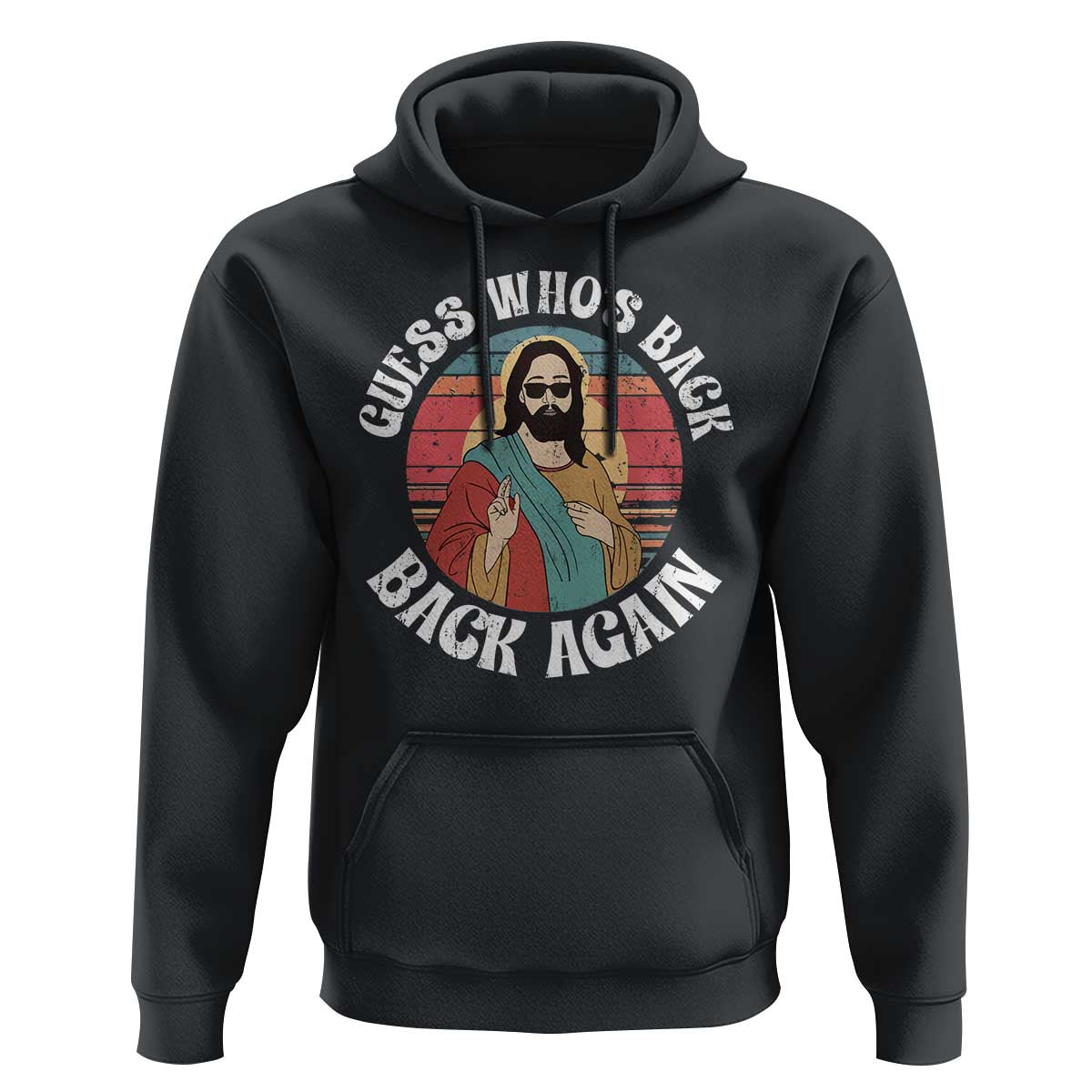 Funny Easter Jesus Hoodie Retro Vintage Guess Whos Back Again - Wonder Print Shop