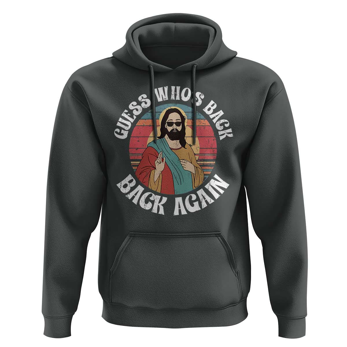 Funny Easter Jesus Hoodie Retro Vintage Guess Whos Back Again - Wonder Print Shop