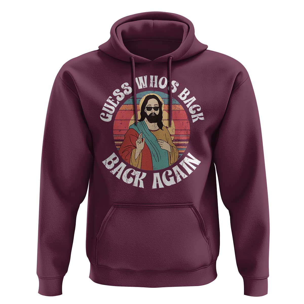 Funny Easter Jesus Hoodie Retro Vintage Guess Whos Back Again - Wonder Print Shop