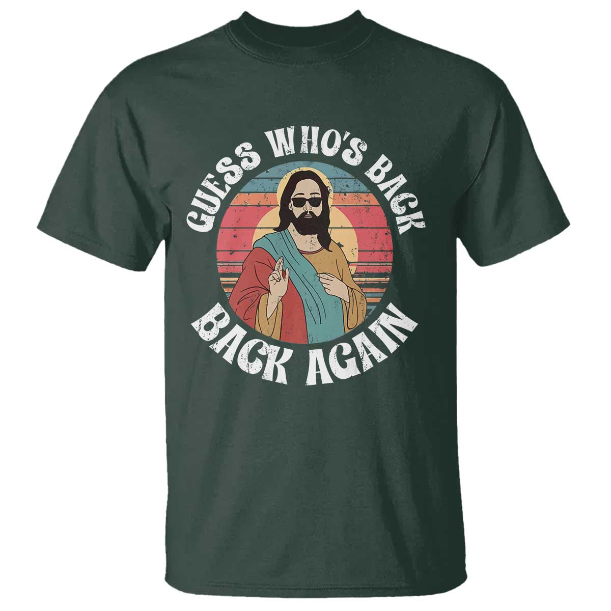 Funny Easter Jesus T Shirt Retro Vintage Guess Whos Back Again - Wonder Print Shop