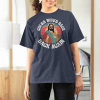 Funny Easter Jesus T Shirt For Women Retro Vintage Guess Whos Back Again - Wonder Print Shop