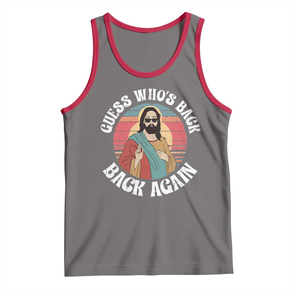 Funny Easter Jesus Tank Top Retro Vintage Guess Whos Back Again - Wonder Print Shop