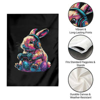 Gamer Rabbit Garden Flag Cute Bunny Gaming Eggs Funny Video Games Easter - Wonder Print Shop