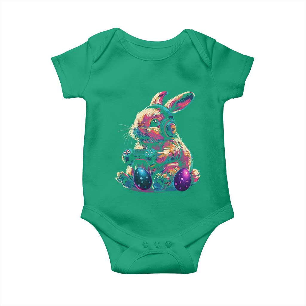 Gamer Rabbit Baby Onesie Cute Bunny Gaming Eggs Funny Video Games Easter - Wonder Print Shop
