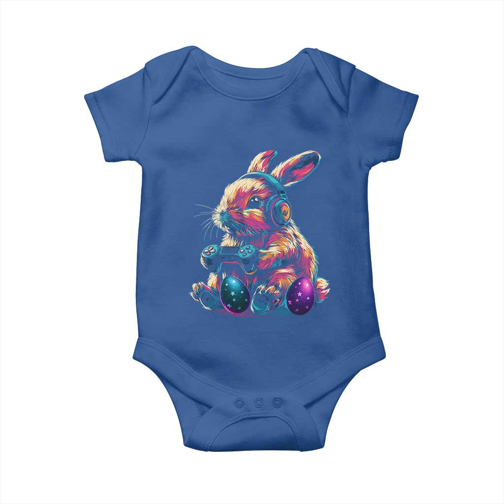 Gamer Rabbit Baby Onesie Cute Bunny Gaming Eggs Funny Video Games Easter - Wonder Print Shop
