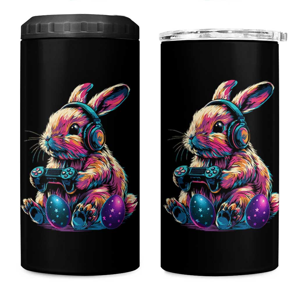 Gamer Rabbit 4 in 1 Can Cooler Tumbler Cute Bunny Gaming Eggs Funny Video Games Easter - Wonder Print Shop
