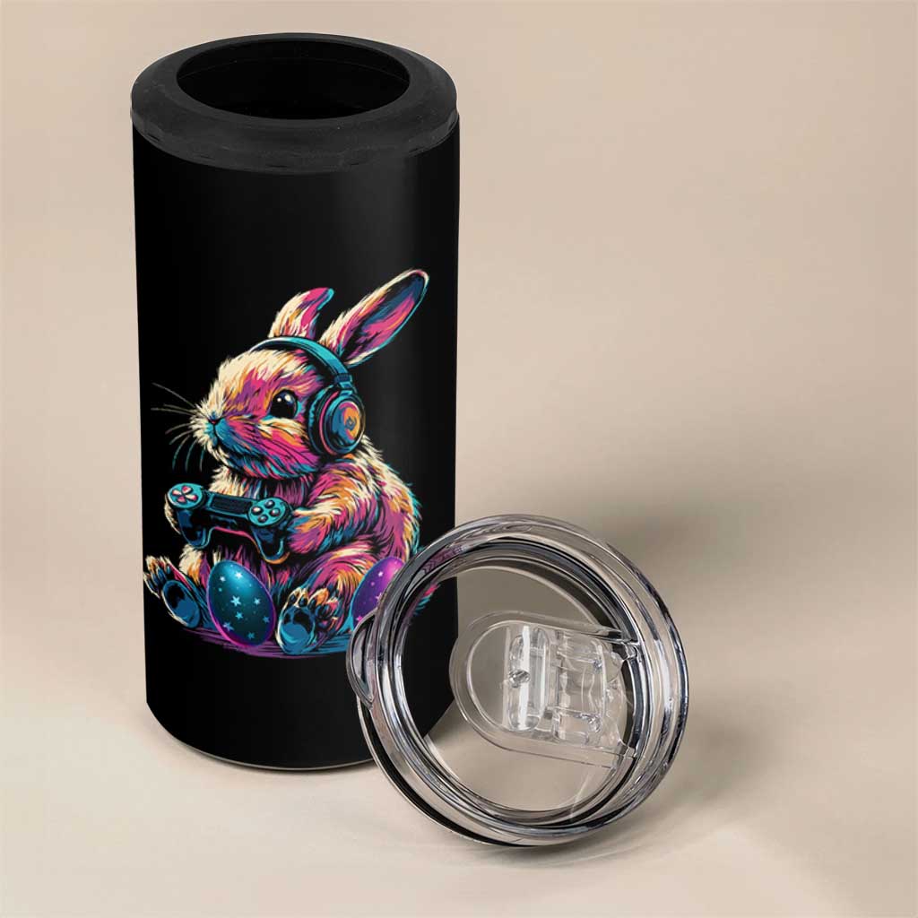 Gamer Rabbit 4 in 1 Can Cooler Tumbler Cute Bunny Gaming Eggs Funny Video Games Easter - Wonder Print Shop