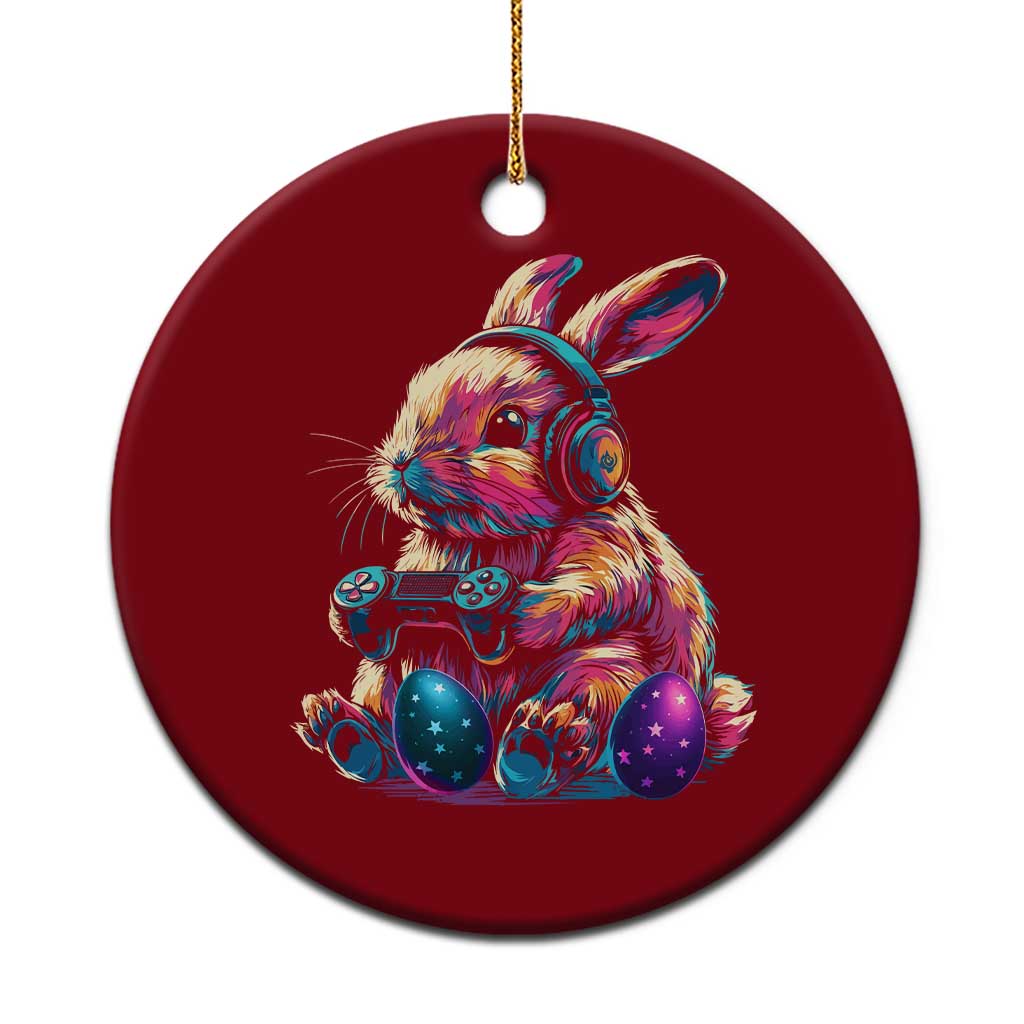 Gamer Rabbit Ceramic Ornament Cute Bunny Gaming Eggs Funny Video Games Easter - Wonder Print Shop