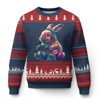 Gamer Rabbit Ugly Christmas Sweater Cute Bunny Gaming Eggs Funny Video Games Easter - Wonder Print Shop