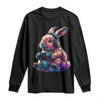 Gamer Rabbit Long Sleeve Shirt Cute Bunny Gaming Eggs Funny Video Games Easter - Wonder Print Shop