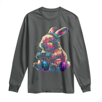 Gamer Rabbit Long Sleeve Shirt Cute Bunny Gaming Eggs Funny Video Games Easter - Wonder Print Shop