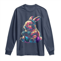 Gamer Rabbit Long Sleeve Shirt Cute Bunny Gaming Eggs Funny Video Games Easter - Wonder Print Shop