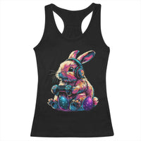 Gamer Rabbit Racerback Tank Top Cute Bunny Gaming Eggs Funny Video Games Easter - Wonder Print Shop