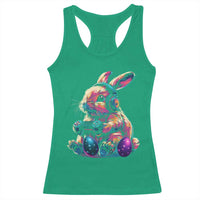 Gamer Rabbit Racerback Tank Top Cute Bunny Gaming Eggs Funny Video Games Easter - Wonder Print Shop