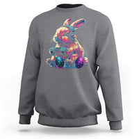 Gamer Rabbit Sweatshirt Cute Bunny Gaming Eggs Funny Video Games Easter - Wonder Print Shop