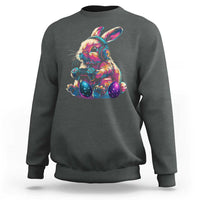 Gamer Rabbit Sweatshirt Cute Bunny Gaming Eggs Funny Video Games Easter - Wonder Print Shop