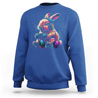 Gamer Rabbit Sweatshirt Cute Bunny Gaming Eggs Funny Video Games Easter - Wonder Print Shop