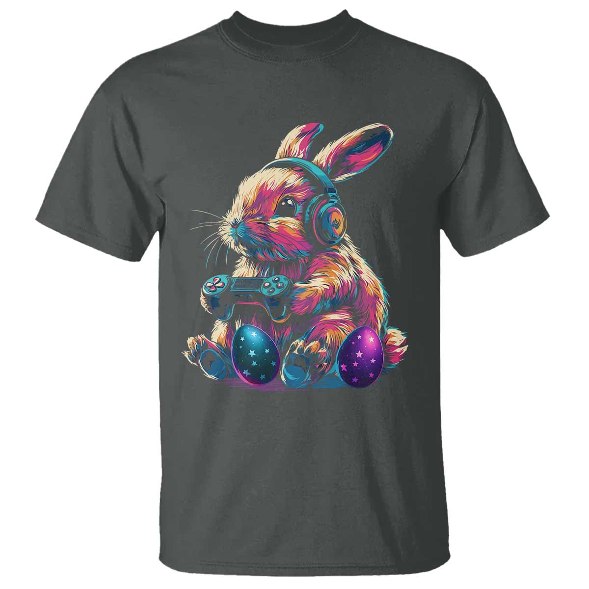Gamer Rabbit T Shirt Cute Bunny Gaming Eggs Funny Video Games Easter - Wonder Print Shop