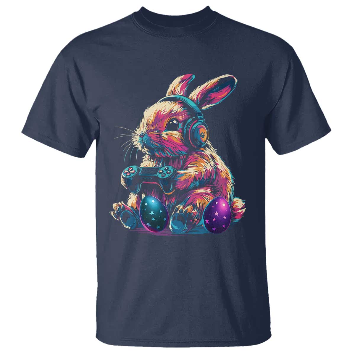 Gamer Rabbit T Shirt Cute Bunny Gaming Eggs Funny Video Games Easter - Wonder Print Shop