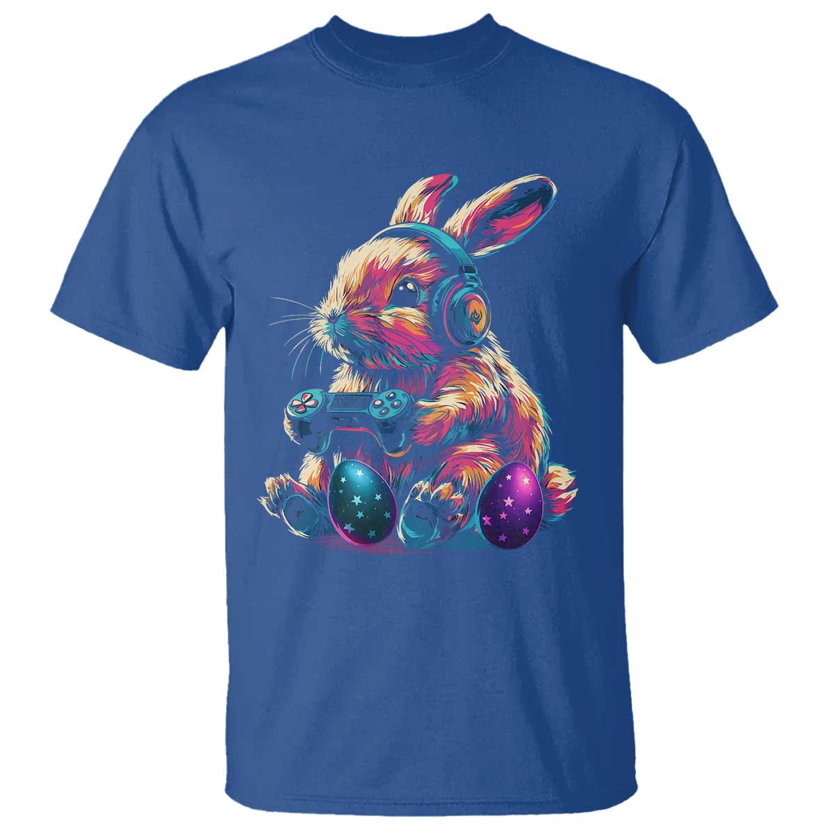 Gamer Rabbit T Shirt Cute Bunny Gaming Eggs Funny Video Games Easter - Wonder Print Shop