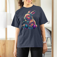 Gamer Rabbit T Shirt For Women Cute Bunny Gaming Eggs Funny Video Games Easter - Wonder Print Shop