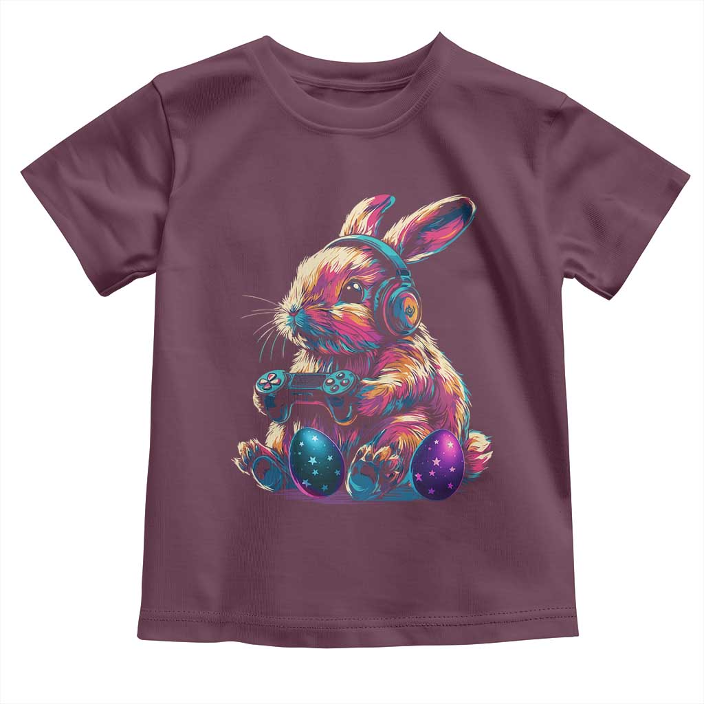 Gamer Rabbit Toddler T Shirt Cute Bunny Gaming Eggs Funny Video Games Easter - Wonder Print Shop