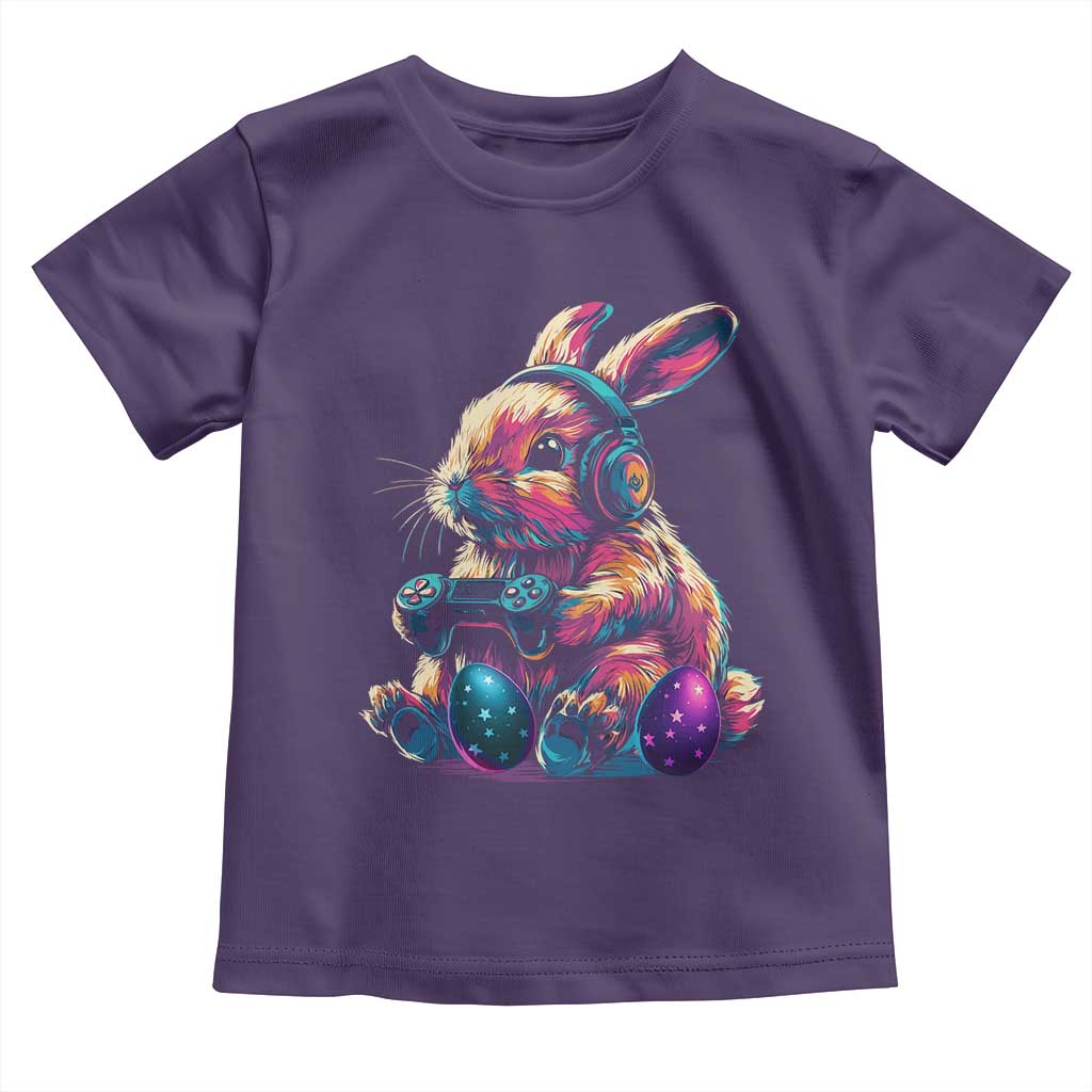 Gamer Rabbit Toddler T Shirt Cute Bunny Gaming Eggs Funny Video Games Easter - Wonder Print Shop