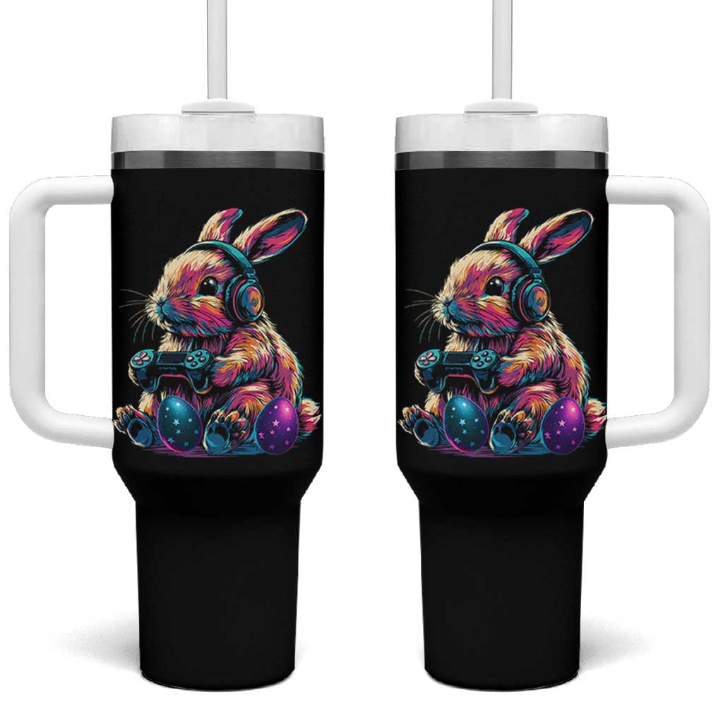 Gamer Rabbit Tumbler With Handle Cute Bunny Gaming Eggs Funny Video Games Easter - Wonder Print Shop