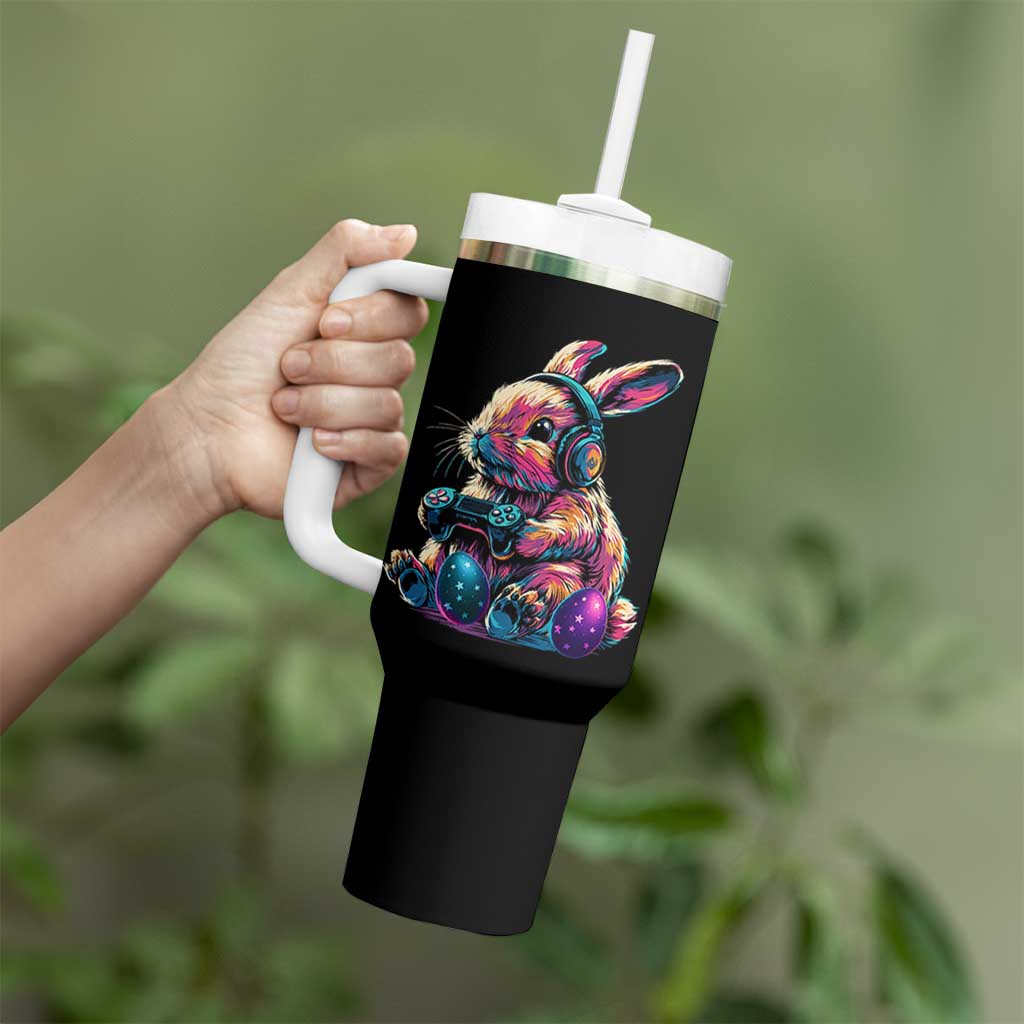 Gamer Rabbit Tumbler With Handle Cute Bunny Gaming Eggs Funny Video Games Easter - Wonder Print Shop