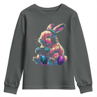 Gamer Rabbit Youth Sweatshirt Cute Bunny Gaming Eggs Funny Video Games Easter - Wonder Print Shop