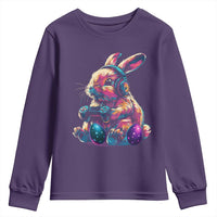 Gamer Rabbit Youth Sweatshirt Cute Bunny Gaming Eggs Funny Video Games Easter - Wonder Print Shop