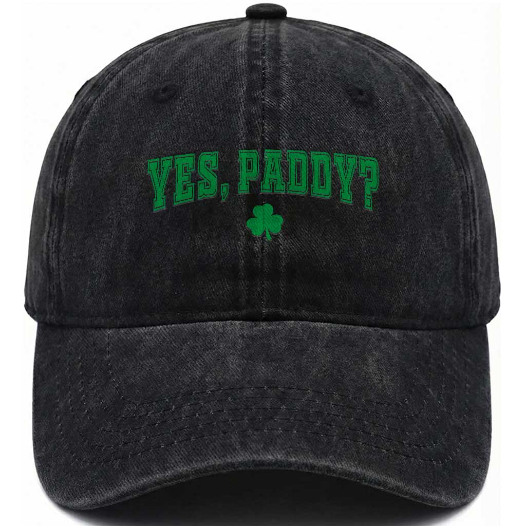 Yes Paddy Funny St Patricks Day Washed Cotton Baseball Cap Shamrock Irish Girls