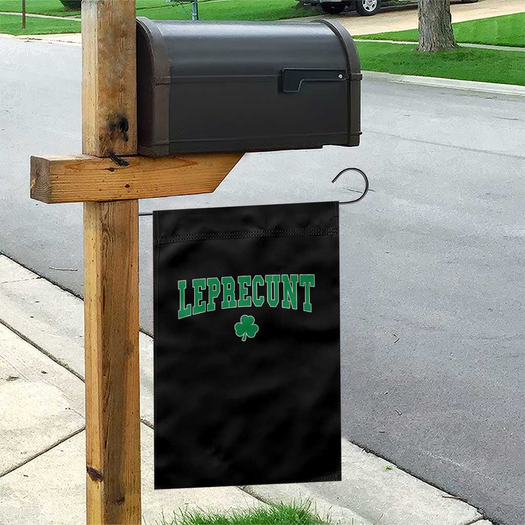 Leprecunt Shamrock Garden Flag St Patricks Day Funny Irish Adult Humor