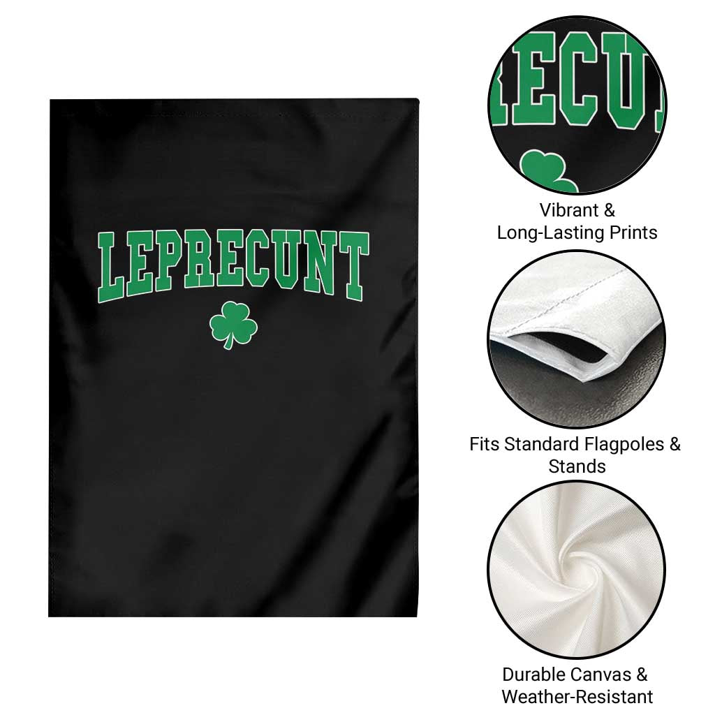 Leprecunt Shamrock Garden Flag St Patricks Day Funny Irish Adult Humor